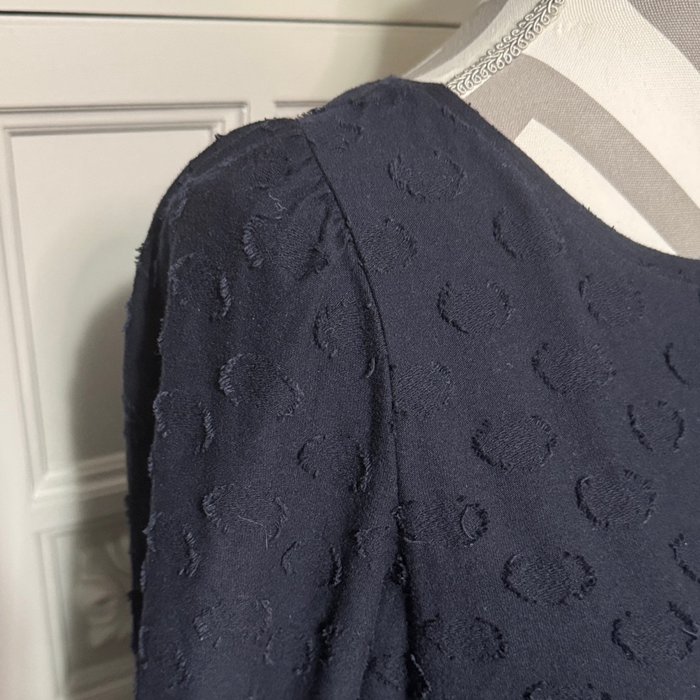 Loft Navy Blue Women's Peplum Top Size Small - Picture 6 of 8